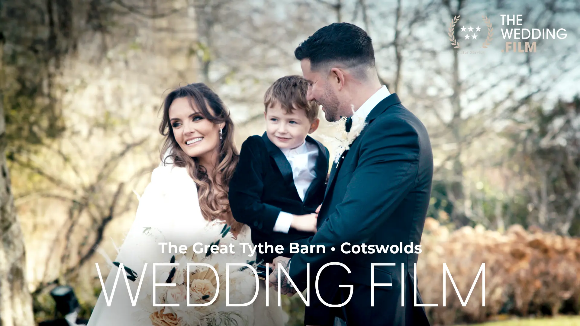 Bride and groom at The Great Tythe Barn wedding, filmed by The Wedding FILM